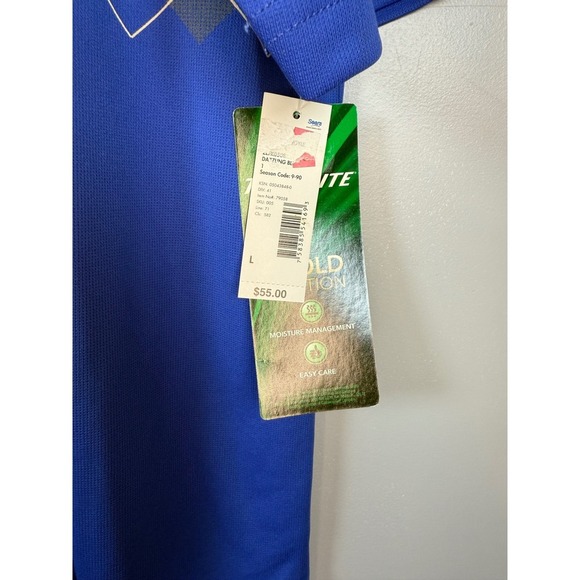 NWT Men's Top-Flite Gold Edition Golf Polo, Royal Blue, Classic Golf, Size L - Picture 6 of 8